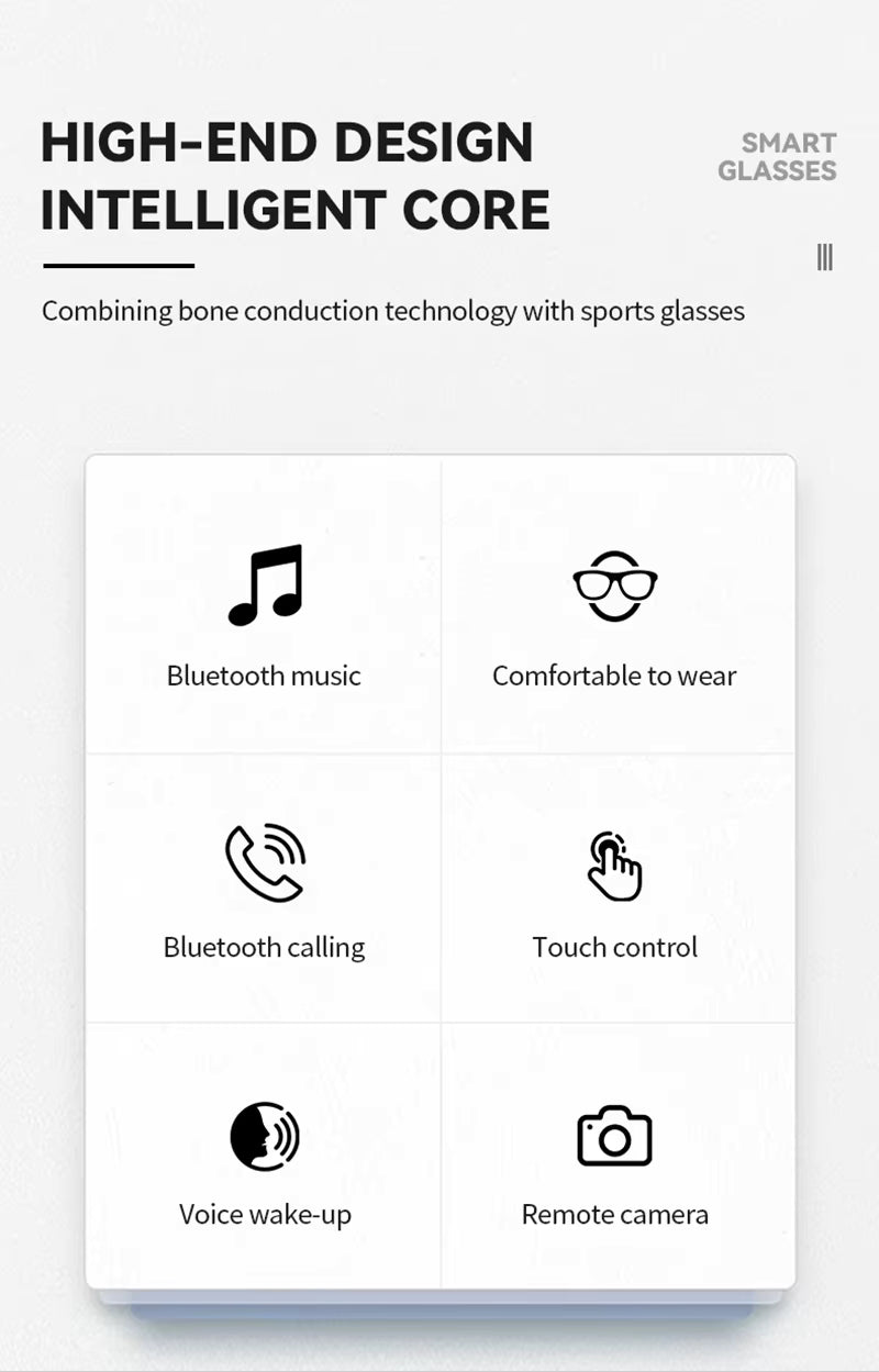 AI Smart Glasses D12 – Bluetooth Audio Glasses with HD Calls & Voice Assistant