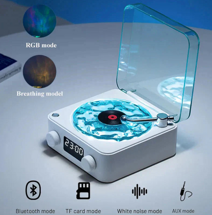 Mini retro Bluetooth speaker with white noise, vintage style
