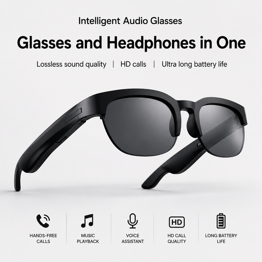 AI Smart Glasses D12 – Bluetooth Audio Glasses with HD Calls & Voice Assistant