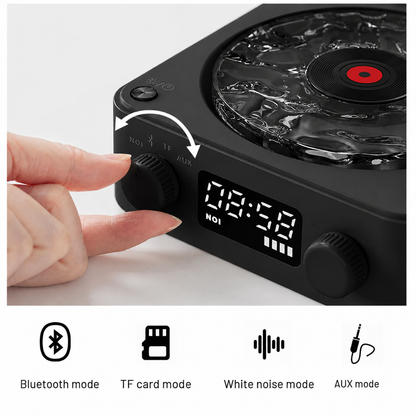 Mini retro Bluetooth speaker with white noise, vintage style