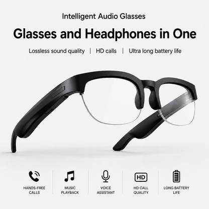 AI Smart Glasses D12 – Bluetooth Audio Glasses with HD Calls & Voice Assistant