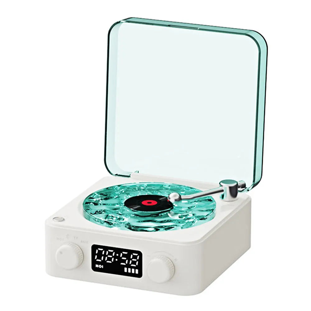 Mini retro Bluetooth speaker with white noise, vintage style